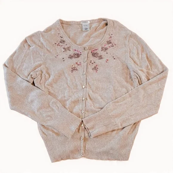 L Angora Rabbit Cotton Buttoned Cardigan Cottagecore Ballet Core Elevated Basics - Picture 1 of 6